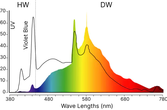 A neonfény spektruma Hyperlight Optics® lencsén keresztül